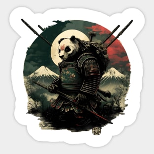 Japanese Panda Samurai Sticker